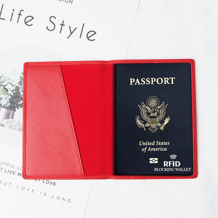 High Quality full grain genuine genuine leather passport holder cover holder case