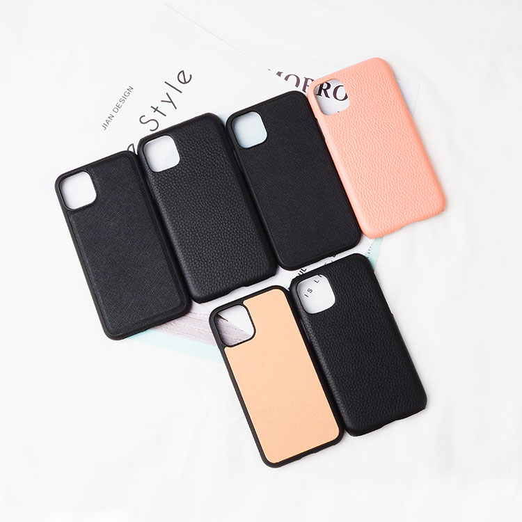Fully Covered Black Case Customized Luxury Leather Case for iPhone 11