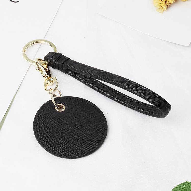 Factory handmade luxury colorful 100% real leather metal keychain custom logo