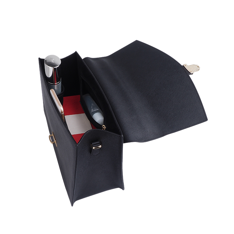 Fashion trendy big shoulder bag women black saffiano leather handbag