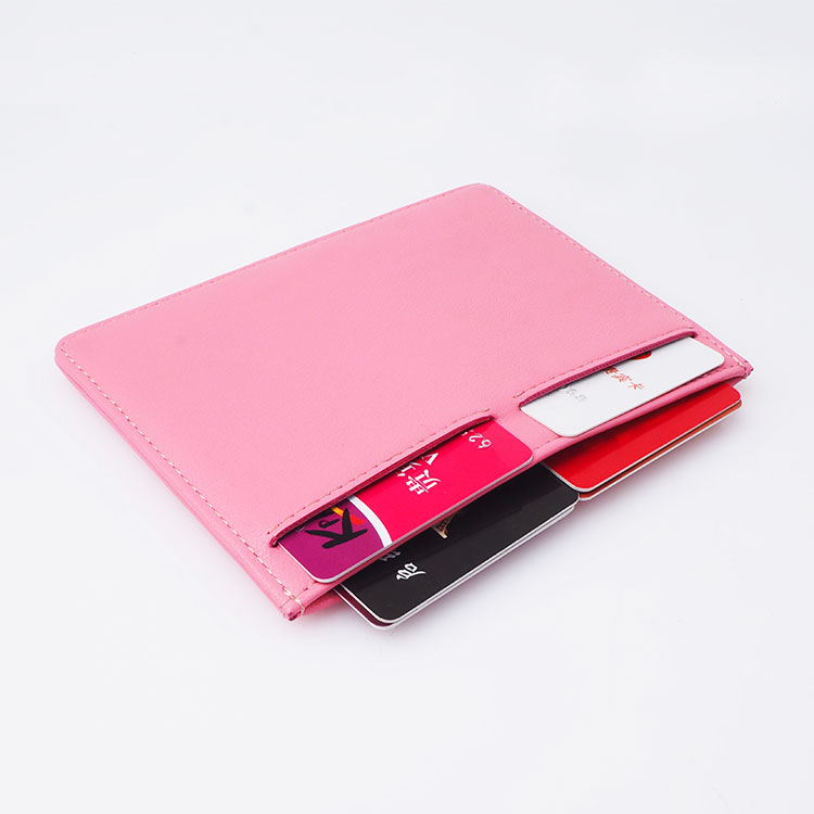 Factory OEM ID Card Holder Custom Leather Pink Credit Card Holde