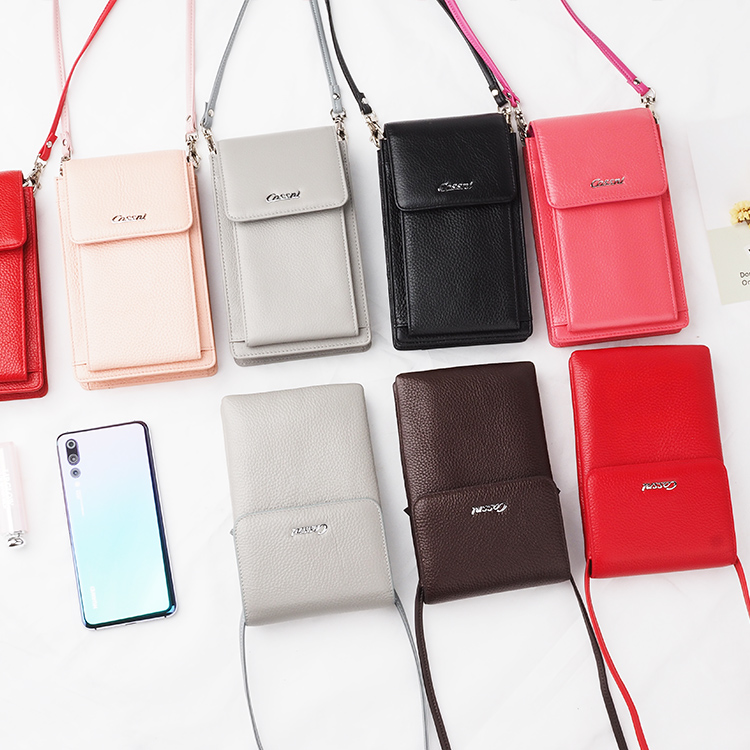 fashionable minimum Leather Mobile Phone Pouch Bag