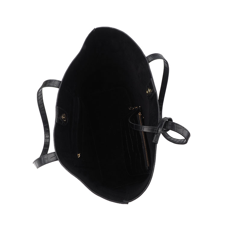High Quality Fashion Wholesale Luxury Black Handmade Lady Cowhide Crocodile Real Genuine Leather Handbag