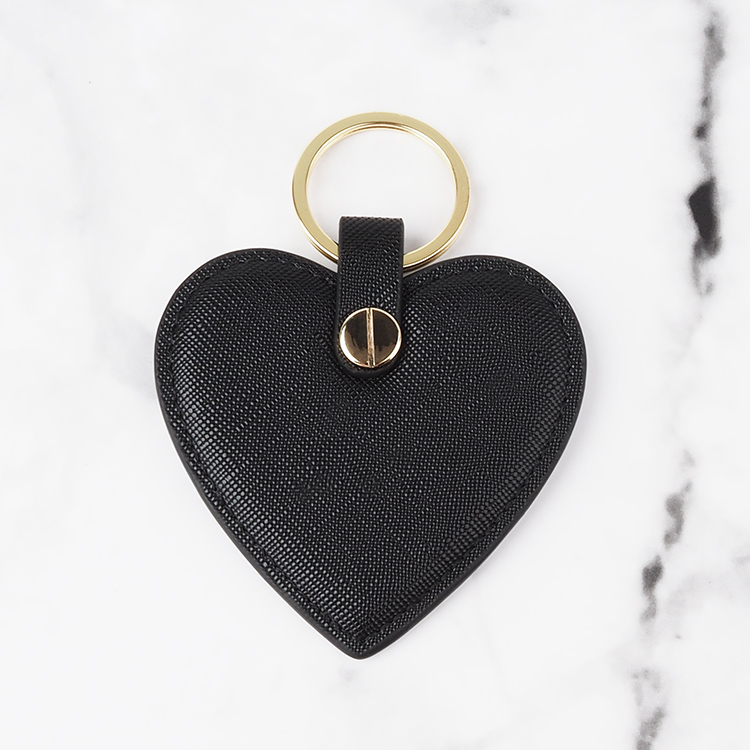 100% Genuine Leather Promotion Gift Custom Heart Shaped Keys Holder Keychain Keyring
