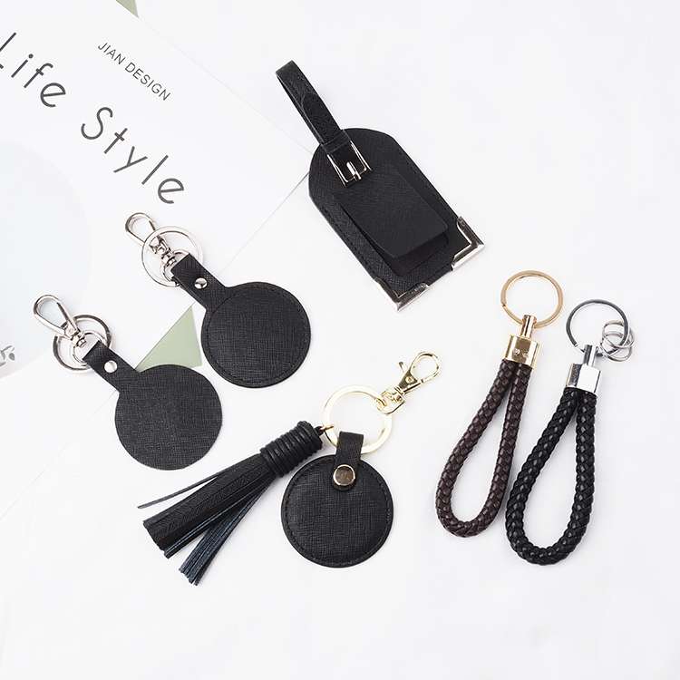 Personalized Custom Logo 100% High Quality Leather Tassel Keychain