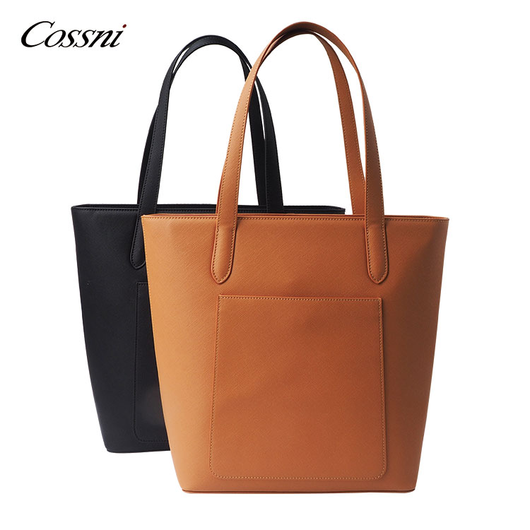 Wholesale factory Custom Designer Genuine Leather Tote Bag luxury genuine leather zipper tote bag