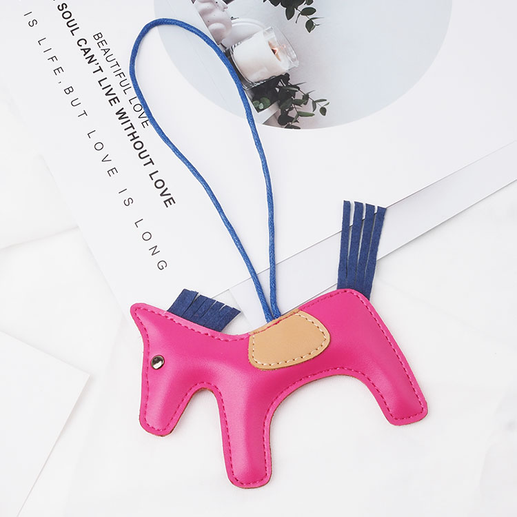 Luxury cute colorful horse design keyring leather keychain