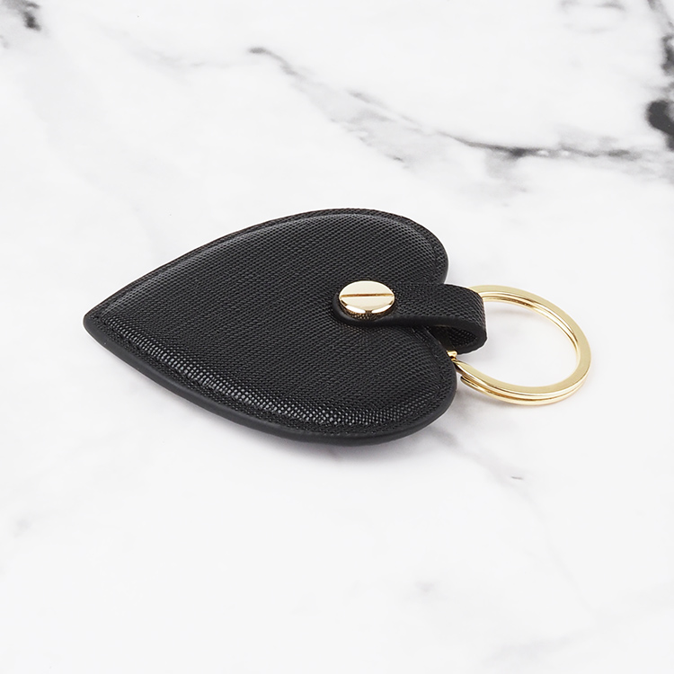 100% Genuine Leather Promotion Gift Custom Heart Shaped Keys Holder Keychain Keyring
