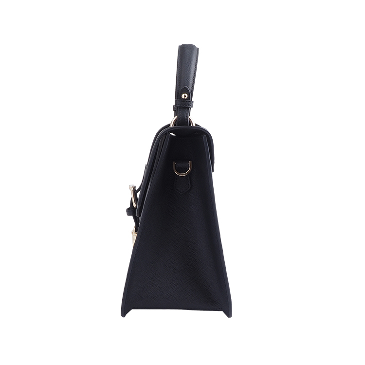 Fashion trendy big shoulder bag women black saffiano leather handbag
