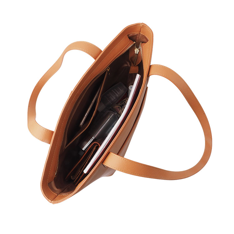 Wholesale factory Custom Designer Genuine Leather Tote Bag luxury genuine leather zipper tote bag