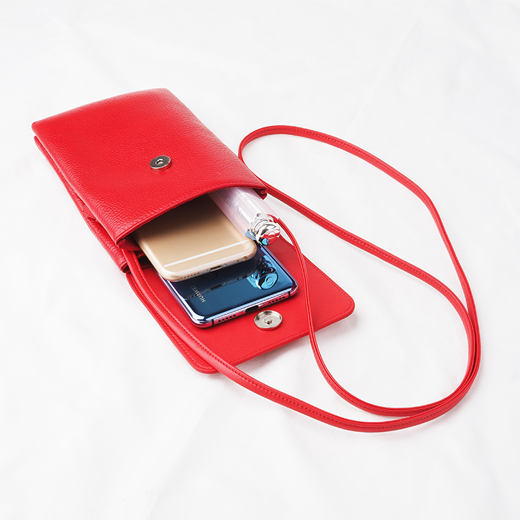 fashionable minimum Leather Mobile Phone Pouch Bag