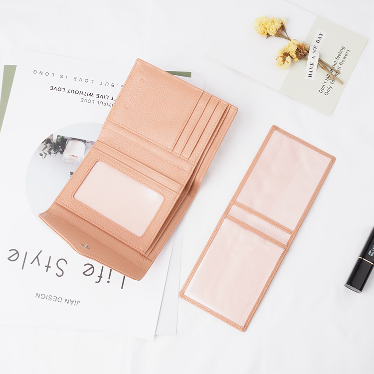 Trendy women leather small wallet genuine leather wallet custom ladies leather wallet