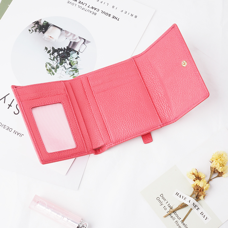 Cossni brand expo design pink female wallet soft genuine leather rfid blocking wallet for young girl