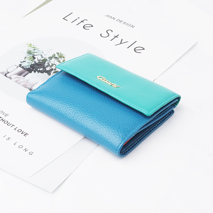 New design pebble  Leather Women Short Wallets