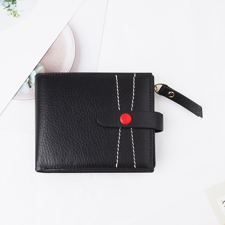 Newable black top Leather Women Short Wallets