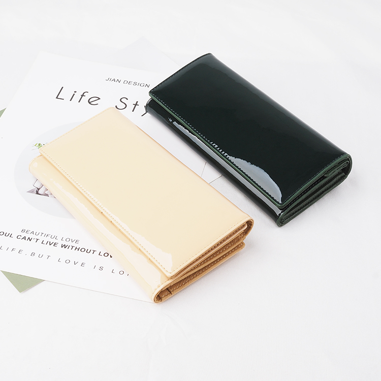 Simple  large capacity and high quality new model leather long women wallet