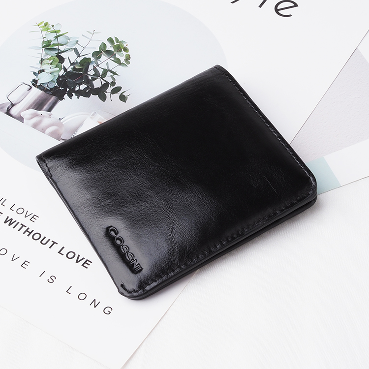 oem custom print pure men waxed leather wallet for men rfid wallet