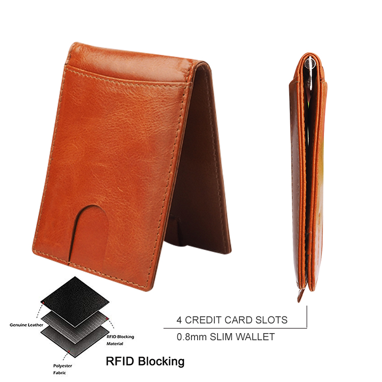 Genuine Leather Design Your Own Mens Wallet Leather Brown