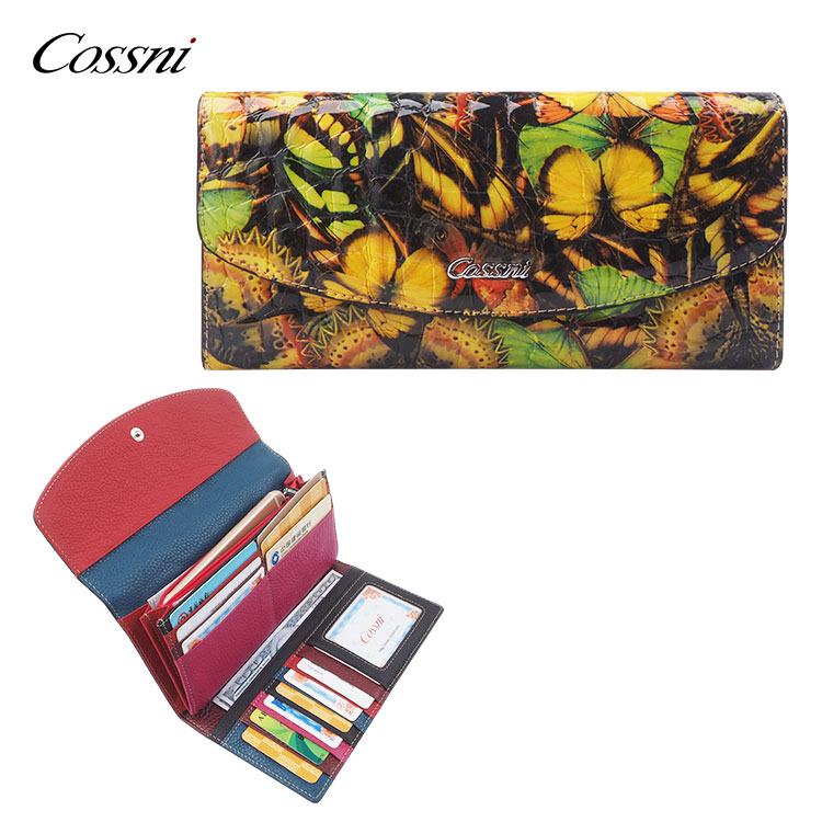 Fashionable design Patent rfid  leather wallet for women