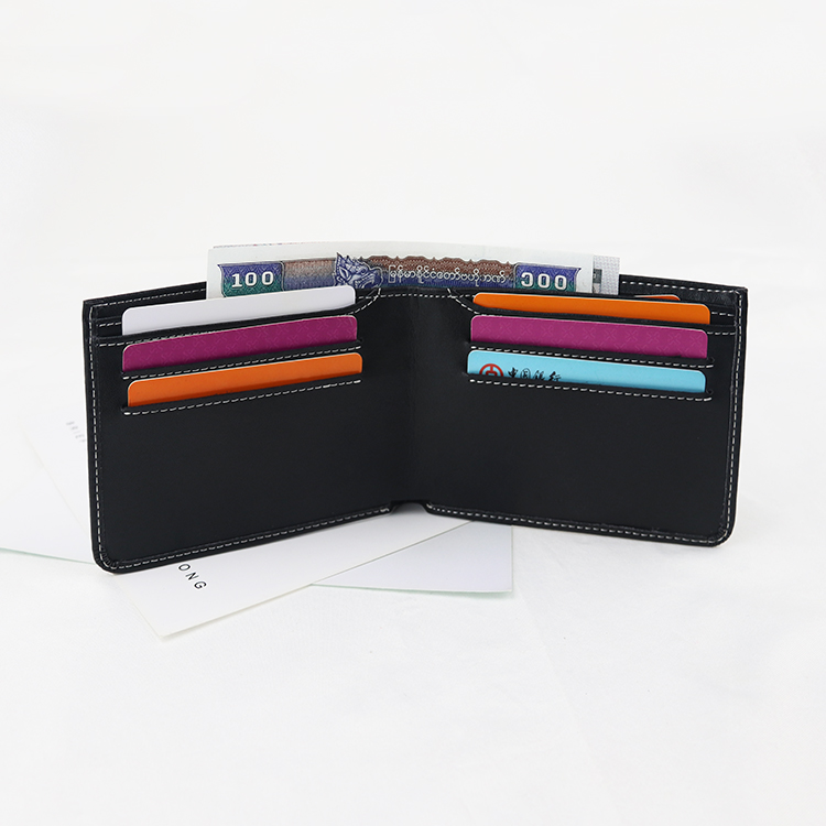 RFID Security Protection men leather Black wallet