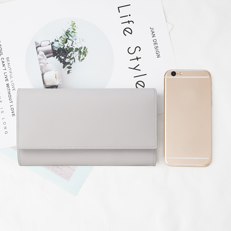 Wholesale saffiano  Leather Women Long Clutch Wallet for Ladies