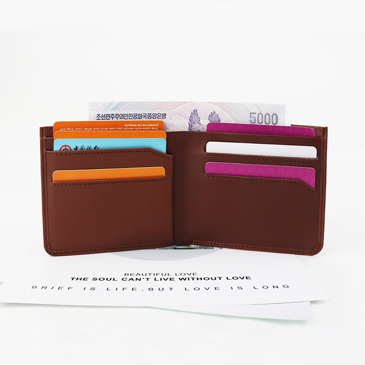 Best Selling Slim Short Card Holder billfold Wallet Leather Men's Wallet