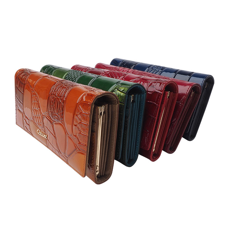Manufacture wholesale genuine leather latest lady  Patent Leather Wallet
