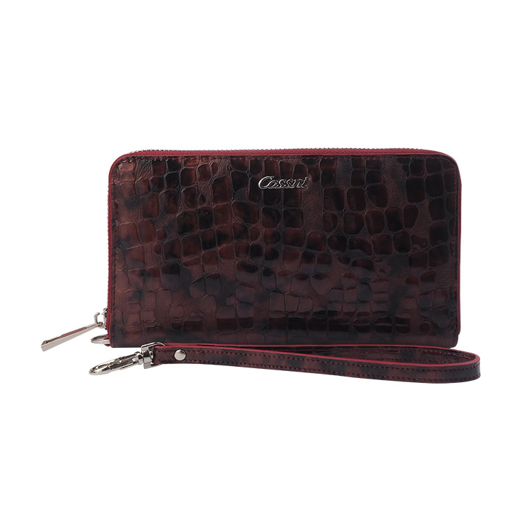 Fashionable custom patent Leather Women Zipper Wallets
