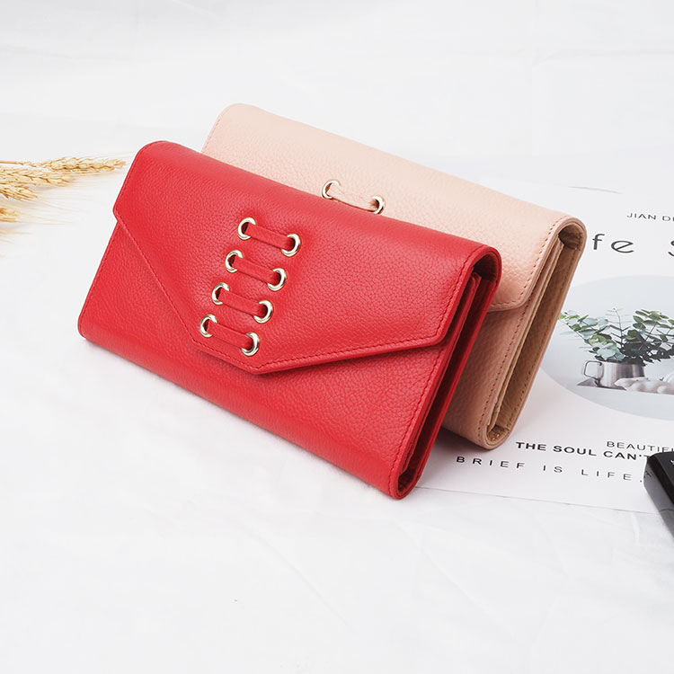 Customized Online Women High Leather Card Case Clutch Wallet Bags