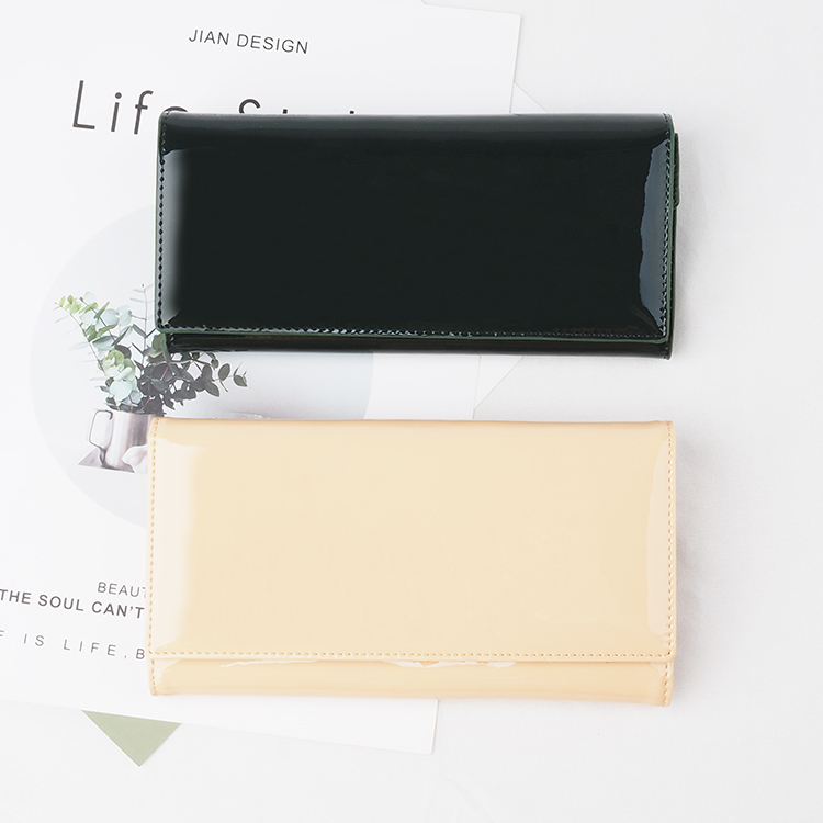 Simple  large capacity and high quality new model leather long women wallet