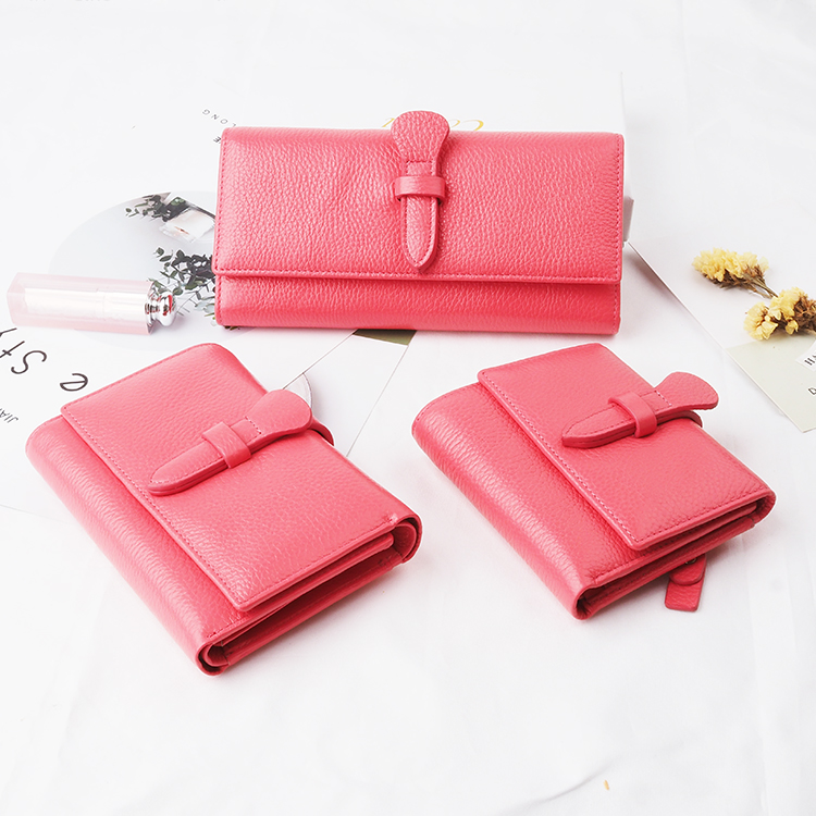 Cossni brand expo design pink female wallet soft genuine leather rfid blocking wallet for young girl