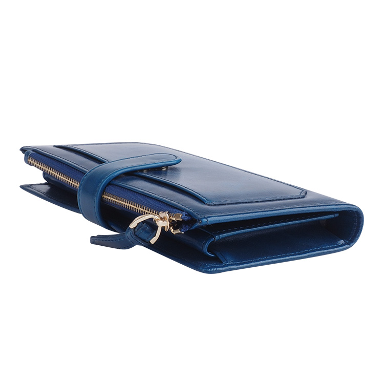 Soft full grain oil wax genuine unisex RFID leather wallet