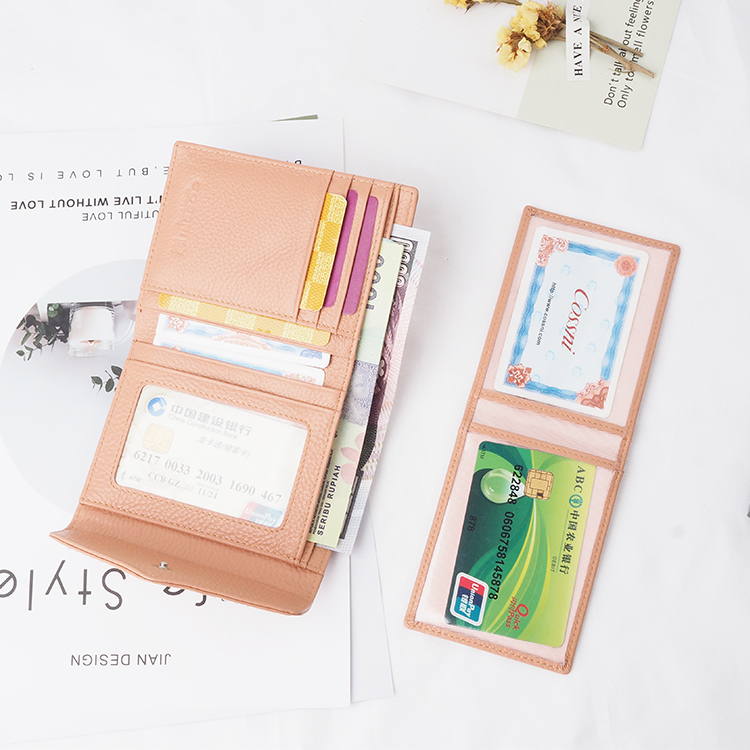 Trendy women leather small wallet genuine leather wallet custom ladies leather wallet