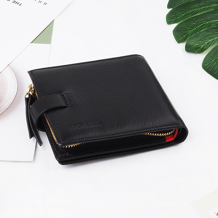 Newable black top Leather Women Short Wallets