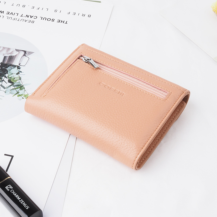 Trendy women leather small wallet genuine leather wallet custom ladies leather wallet