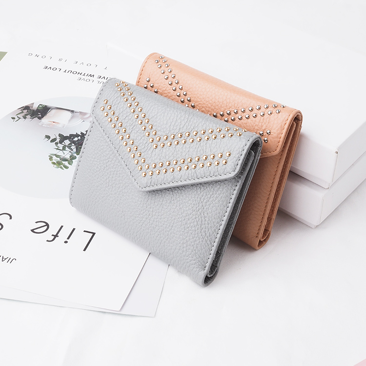Trendy women leather small wallet genuine leather wallet custom ladies leather wallet