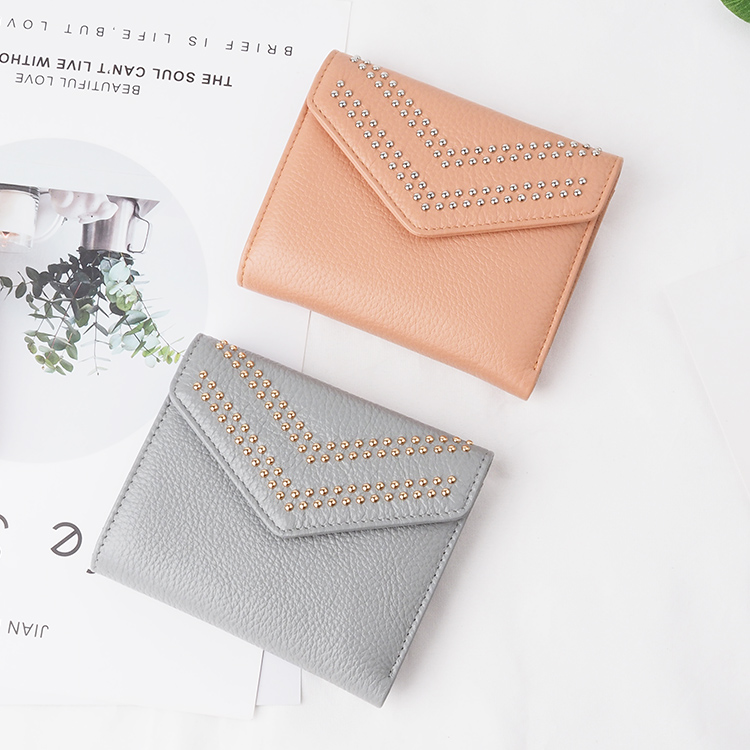 Trendy women leather small wallet genuine leather wallet custom ladies leather wallet