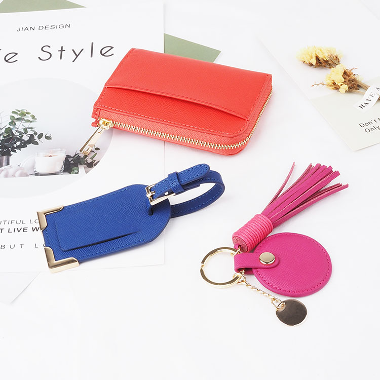 wholesale custom small mini zipper coin purse wallet ladies genuine leather keychain coin purse
