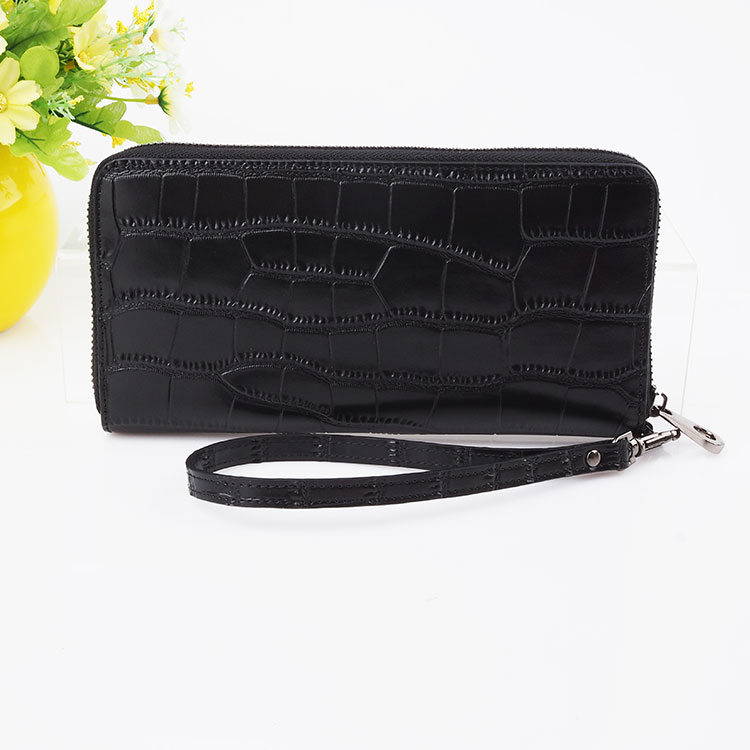 Genuine crocodile pattern cow leather women long zipper wallet GENUINE leather wallet