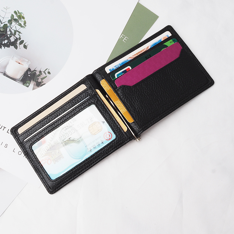 RFID Blocking Bifold Genuine Leather Wallet for Men Thin Minimalist Front Pocket Wallet Slim Money Clip Wallet