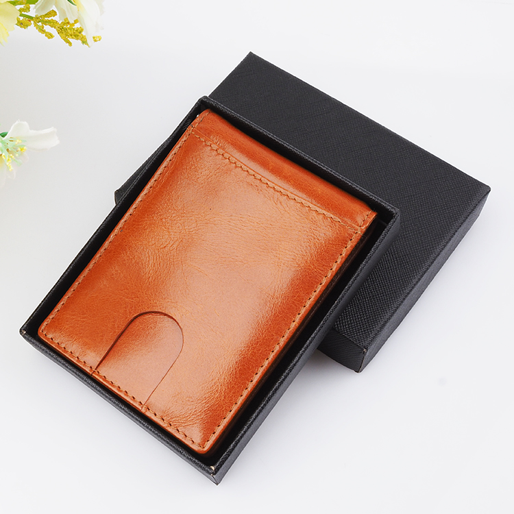 Genuine Leather Design Your Own Mens Wallet Leather Brown
