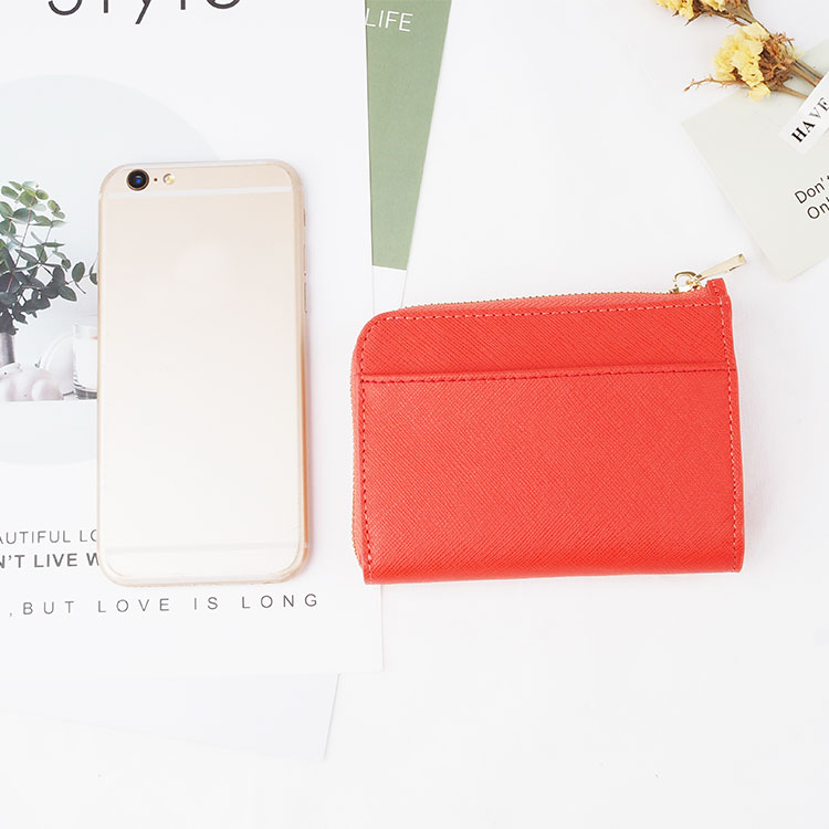 wholesale custom small mini zipper coin purse wallet ladies genuine leather keychain coin purse