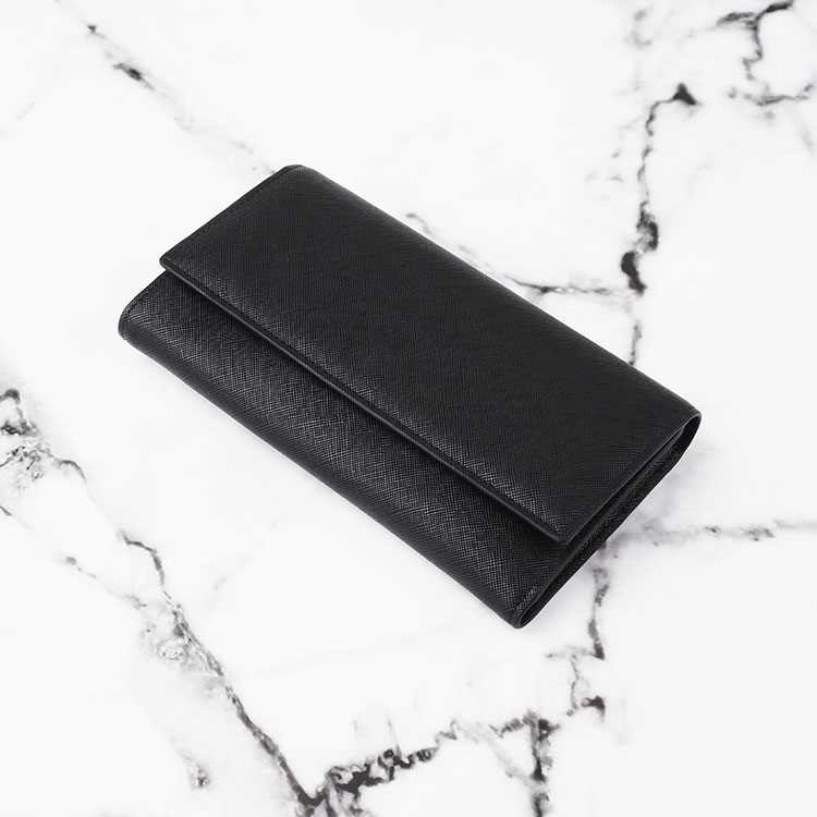 Black simply larg capacity Leather Women Long Wallet