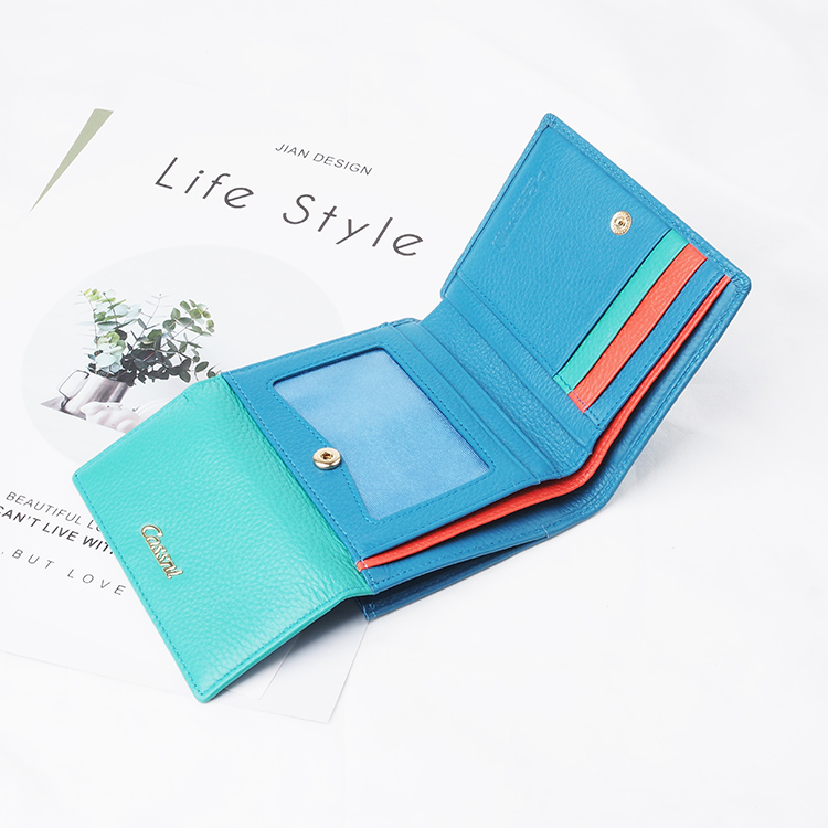 New design pebble  Leather Women Short Wallets