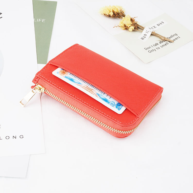wholesale custom small mini zipper coin purse wallet ladies genuine leather keychain coin purse