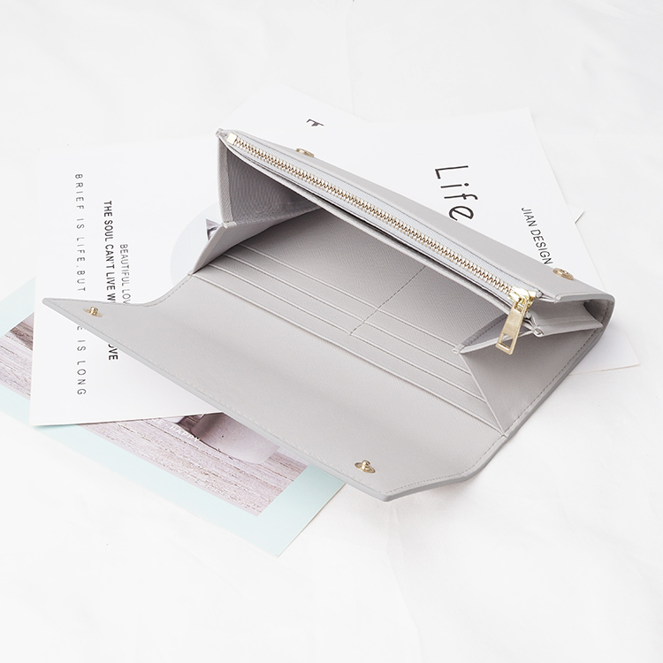 Wholesale saffiano  Leather Women Long Clutch Wallet for Ladies