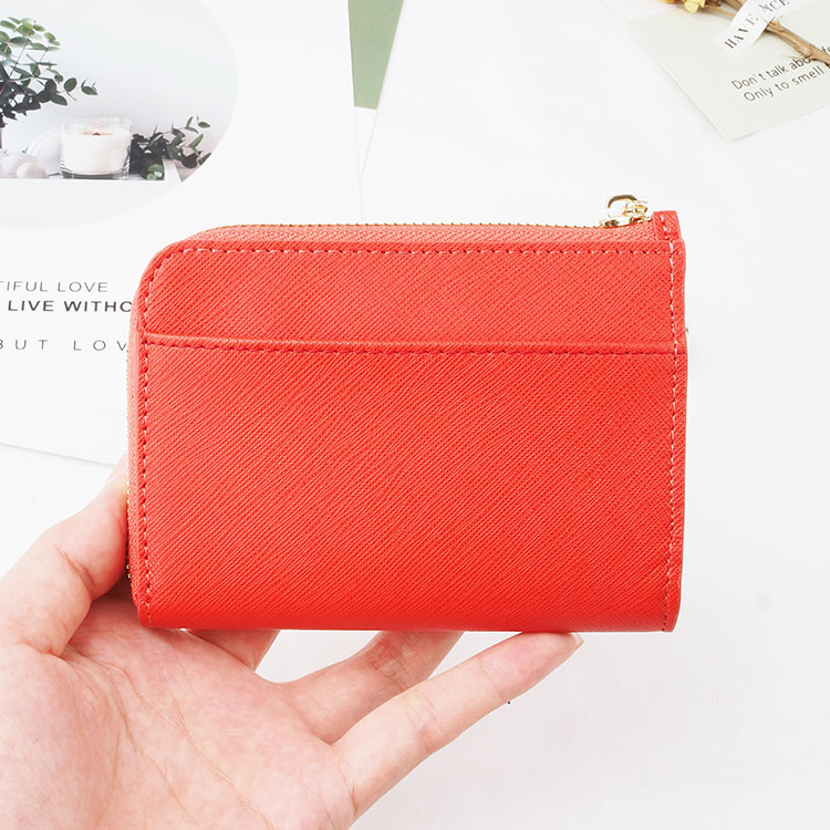 wholesale custom small mini zipper coin purse wallet ladies genuine leather keychain coin purse