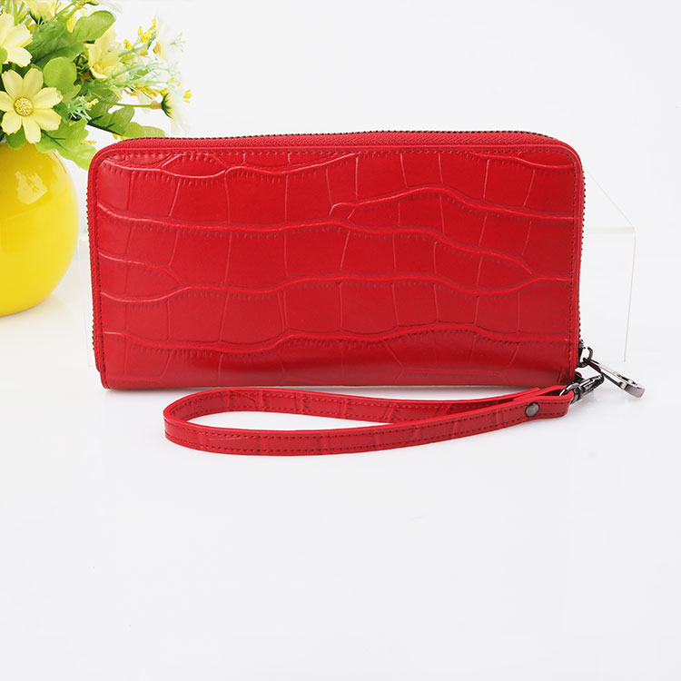 Genuine crocodile pattern cow leather women long zipper wallet GENUINE leather wallet