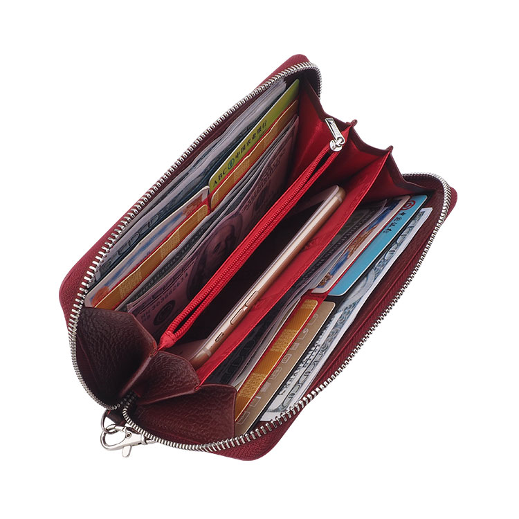 Fashionable custom patent Leather Women Zipper Wallets