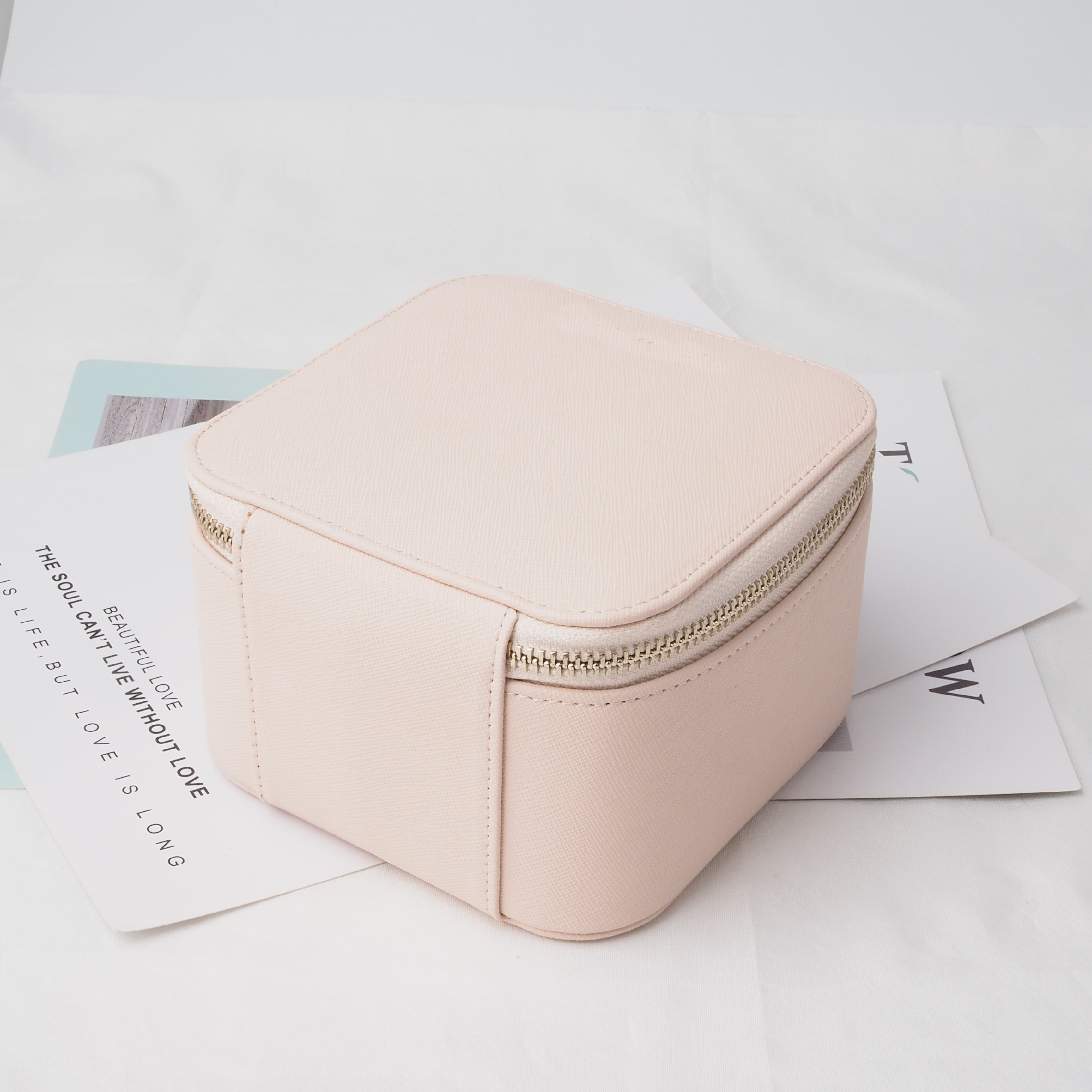 Saffiano Leather Travel Jewelry Organizer Case